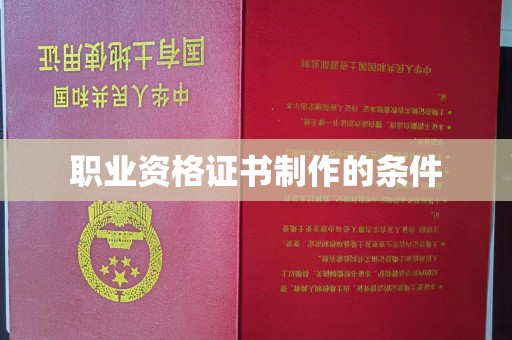 赤壁职业资格证书制作的条件